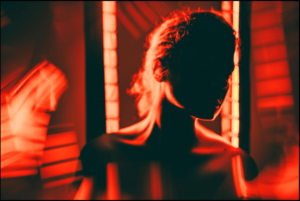 Full-body LED light therapy system in a modern wellness center