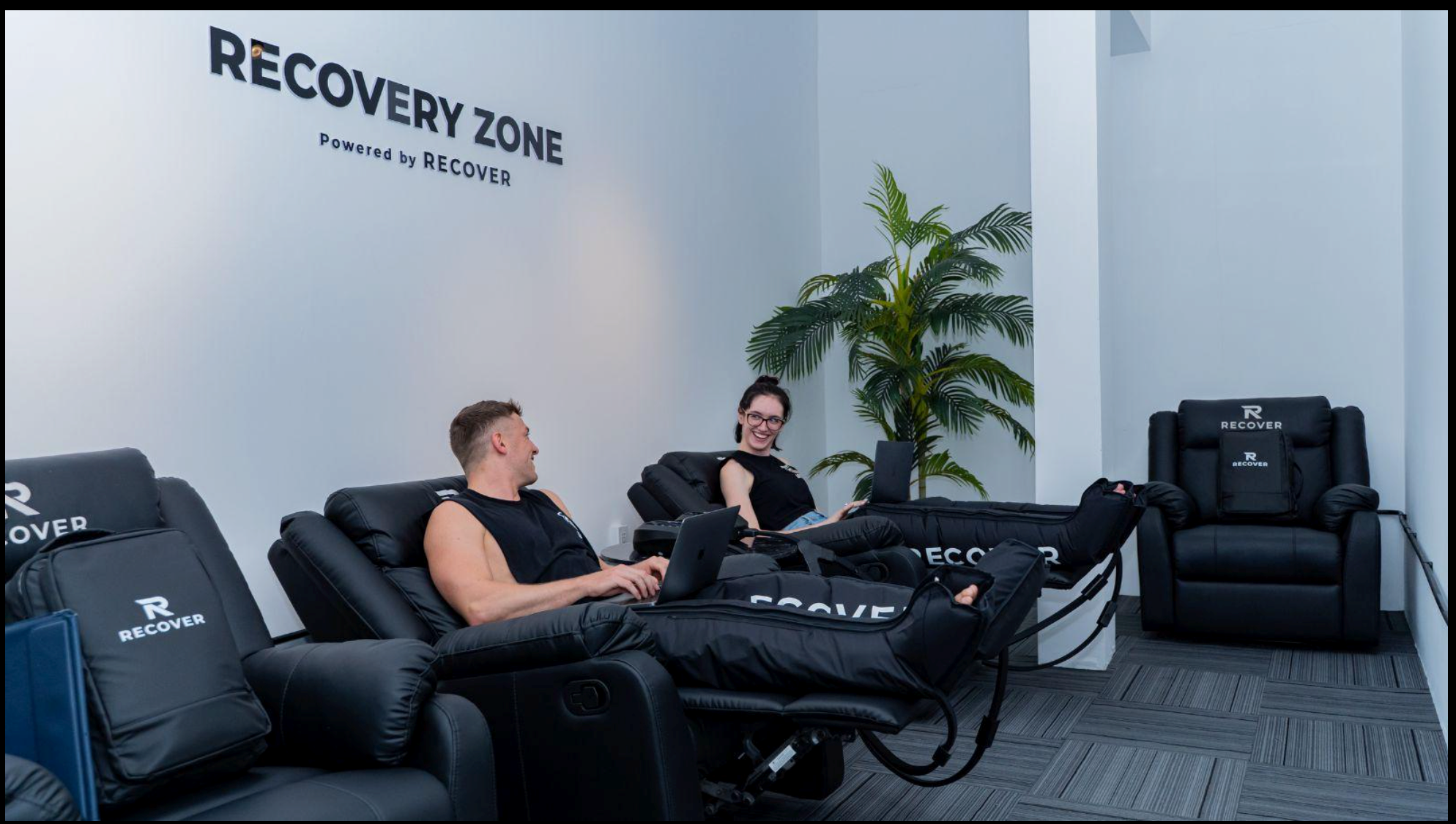Recovery-focused wellness technologies in a commercial facility
