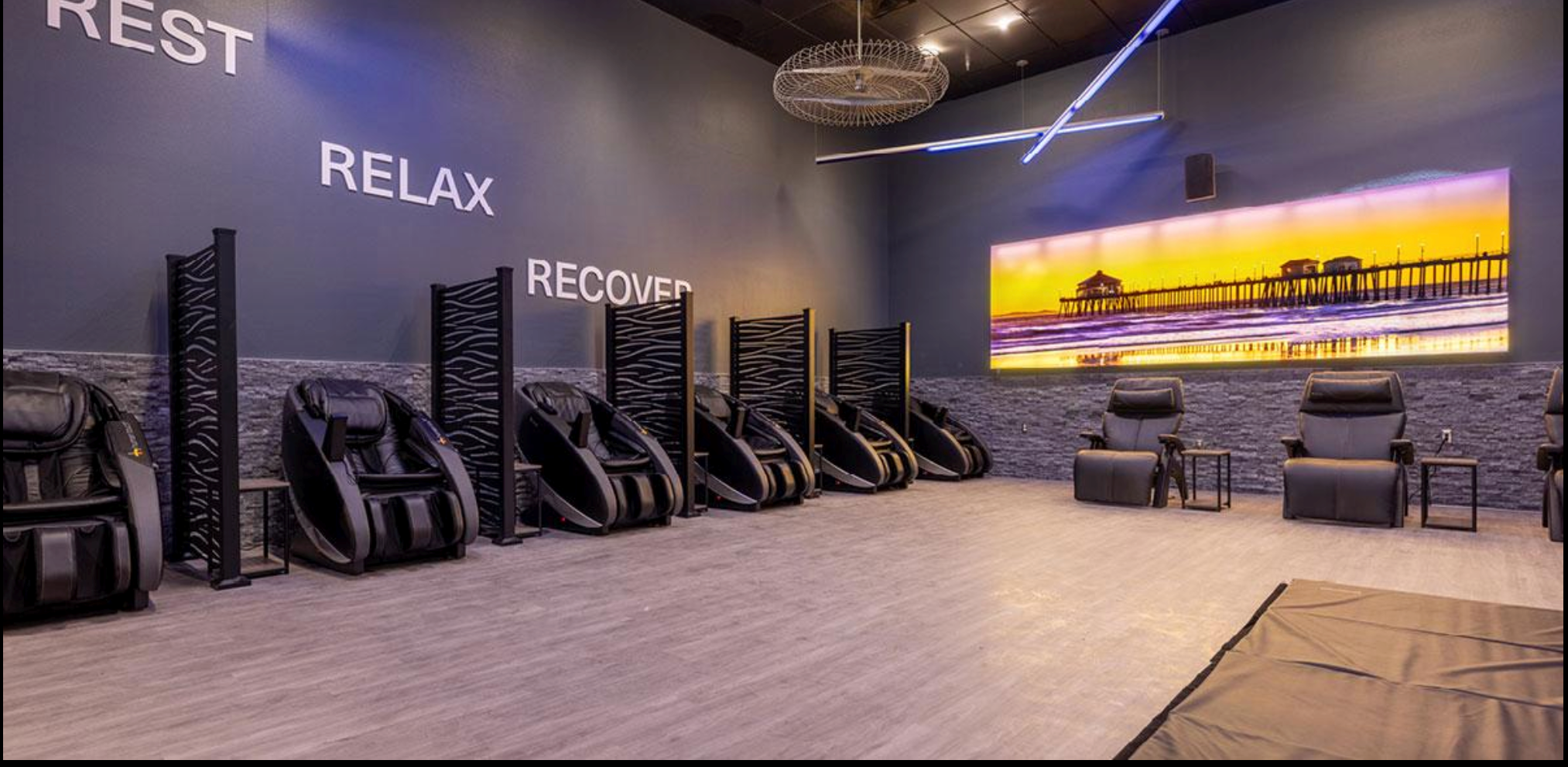 Luxury wellness centre with recovery equipment for muscle relaxation and recovery