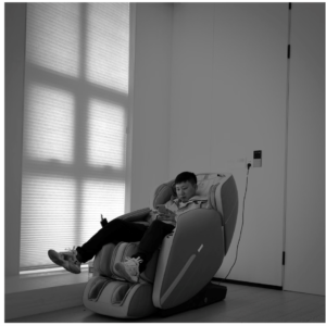 Multi-feature recovery chair for massage and wellness sessions